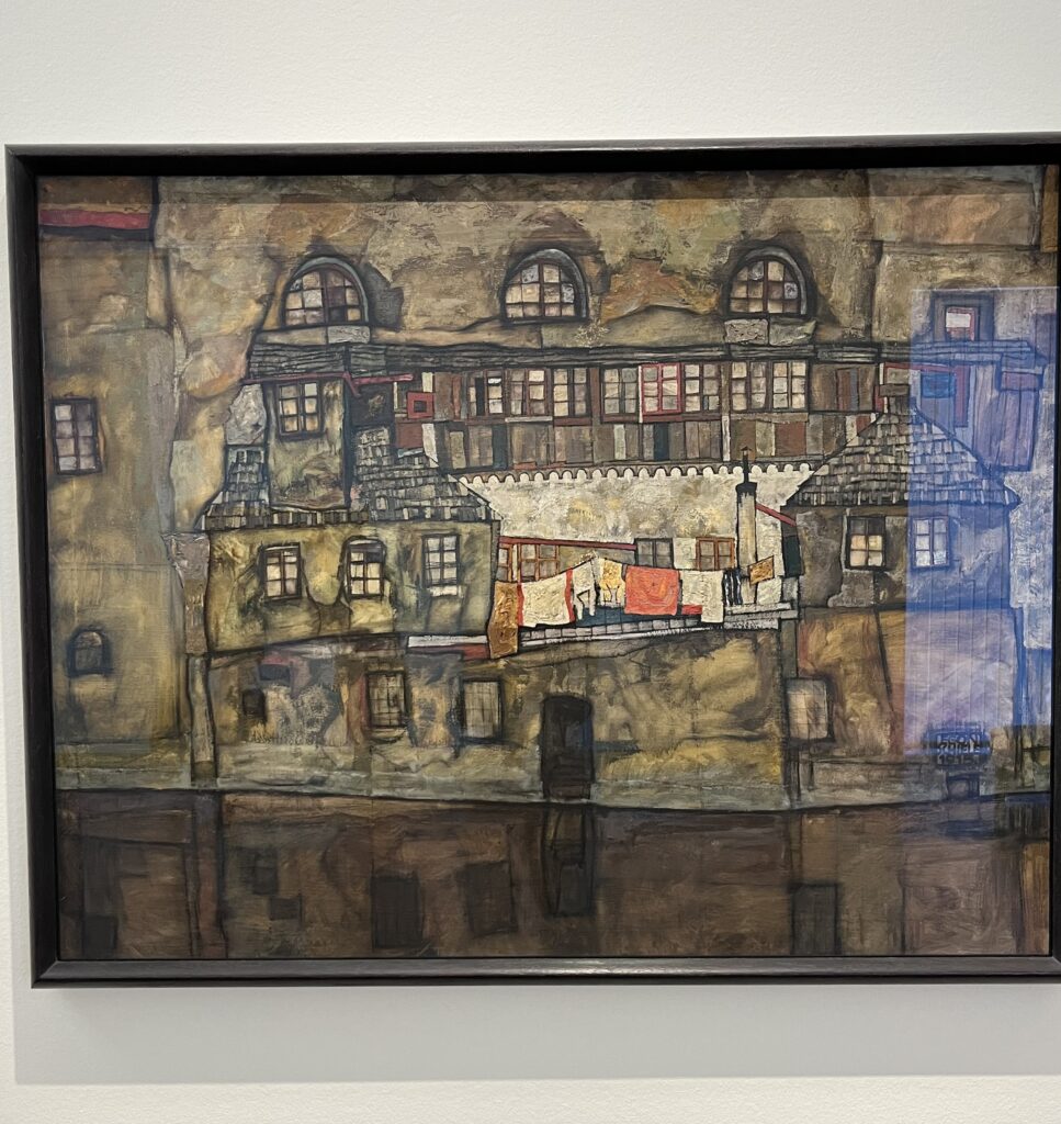 House by the River by Egon Schiele in Leopold Museum 